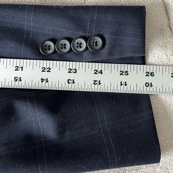 Brooks Brothers 346 Regent Fit Navy Windowpane Wool Blazer Sport Coat Jacket 48L - Picture 14 of 15